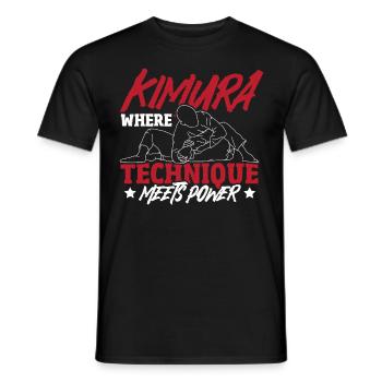 Grappling, Jiu-Jitsu, Arts martiaux, Kimura - T-shirt homme - noir - Devant - AI Model Male 178 light (178cm)