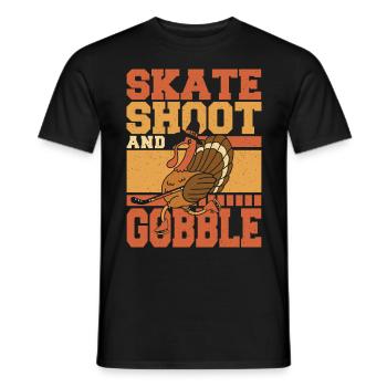 Maillot de hockey sur glace en Turquie pour Thanksgiving - T-shirt homme - noir - Devant - AI Model Male 178 light (178cm)