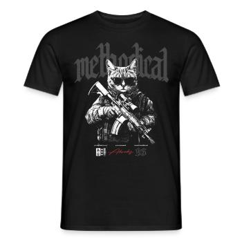 Y2K Streetwear Hip Hop Style Cooles Gamer Katzen - Männer T-Shirt - Schwarz - Vorne - AI Model Male 178 light (178cm)