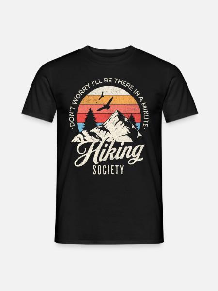 Out of Breath Hiking Society Lustiger Berg - Männer T-Shirt - Schwarz