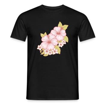 Hawaii Hawaiian Girl Hibiscus Flower - Men's T-Shirt - black - Front - AI Model Male 178 light (178cm)