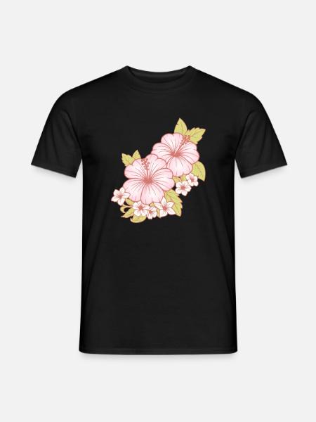 Hawaï Fille hawaïenne Fleur d’hibiscus - T-shirt homme - noir