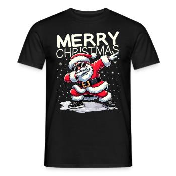 Lustig Merry Christmas Dabbing Weihnachtsmann - Männer T-Shirt - Schwarz - Vorne - AI Model Male 178 light (178cm)