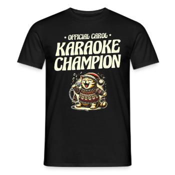 Official Carol Karaoke Champion! Christmas - Men's T-Shirt - black - Front - AI Model Male 178 light (178cm)