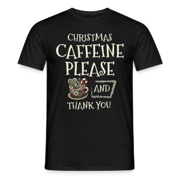 Caféine de Noël s’il vous plaît et merci Vœux de Noël - T-shirt homme - noir - Devant - AI Model Male 178 light (178cm)