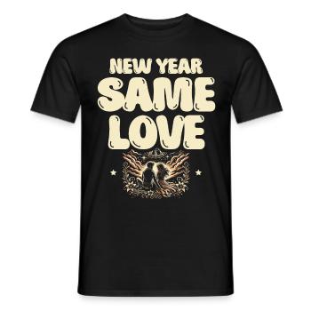 New Year, Same Love, New Year Romance - Men's T-Shirt - black - Front - AI Model Male 178 light (178cm)