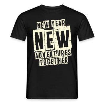 New Year, New Adventures Together, Couple Adventures - Men's T-Shirt - black - Front - AI Model Male 178 light (178cm)