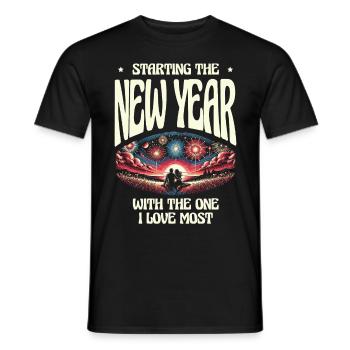 Start the new year with the most fun - Men's T-Shirt - black - Front - AI Model Male 178 light (178cm)
