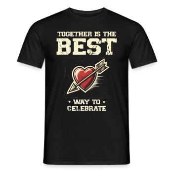 Best Way to Celebrate New Year Loving Couple Together - Men's T-Shirt - black - Front - AI Model Male 178 light (178cm)