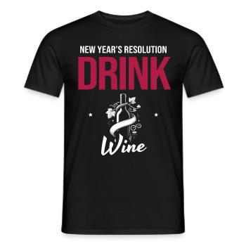 New Year's resolution: Drink more wine, wine goals - Men's T-Shirt - black - Front - AI Model Male 178 light (178cm)