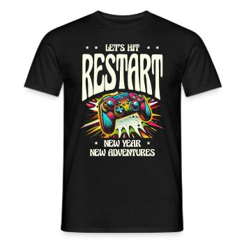 Que s’écrive un nouveau départ, une nouvelle année, de nouvelles aventures - T-shirt homme - noir - Devant - AI Model Male 178 light (178cm)