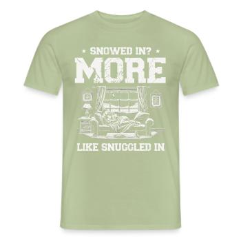 Enneigé, blotti, confort hivernal - T-shirt homme - vert sauge - Devant - AI Model Male 178 light (178cm)