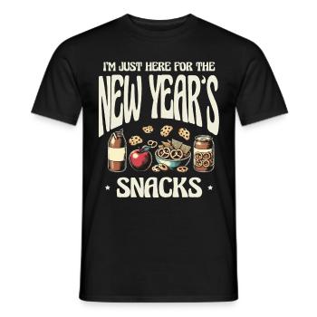 Je ne suis ici que pour les collations et la nourriture du Nouvel An - T-shirt homme - noir - Devant - AI Model Male 178 light (178cm)