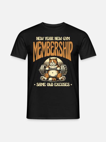 Nouvelle année, nouvelle adhésion, vieilles excuses - T-shirt homme - noir