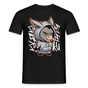 Esel Urban Animal Style Tierliebhaber - Männer T-Shirt - Schwarz - Vorne - AI Model Male 178 light (178cm)