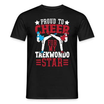 Coup de pied Arts martiaux Karaté Taekwondo Parent - T-shirt homme - noir - Devant - AI Model Male 178 light (178cm)