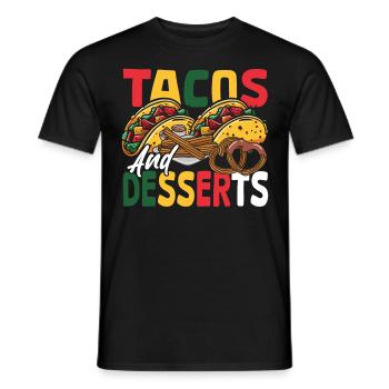 Nachos mexicains, tortillas, tacos et desserts - T-shirt homme - noir - Devant - AI Model Male 178 light (178cm)