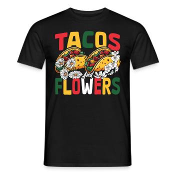 Nachos Mexiko Mexikanisches Gericht Tacos Blumen - Männer T-Shirt - Schwarz - Vorne - AI Model Male 178 light (178cm)