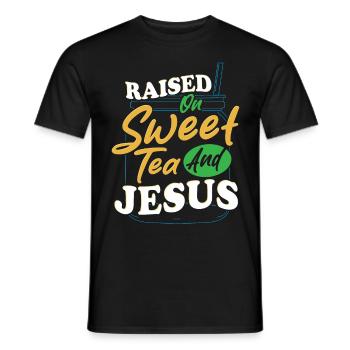 Sweet Tea Girl a grandi avec le thé sucré et Jésus - T-shirt homme - noir - Devant - AI Model Male 178 light (178cm)