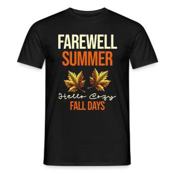 Farewell Summer Hello Cozy Autumn Days Hugged - Men's T-Shirt - black - Front - AI Model Male 178 light (178cm)
