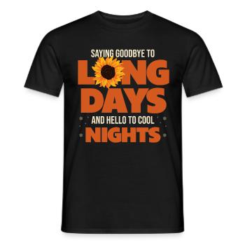 Abschied Von Langen Tagen Und Hallo Coolen Nächten - Männer T-Shirt - Schwarz - Vorne - AI Model Male 178 light (178cm)