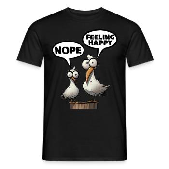 The Bäädden Seagulls - Seagull Funny Lower Austria No Nope - Men's T-Shirt - black - Front - AI Model Male 178 light (178cm)