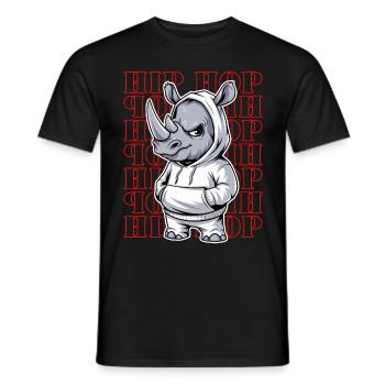 Nashorn Rhino Hip Hop Tierliebhaber - Männer T-Shirt - Schwarz - Vorne - AI Model Male 178 light (178cm)