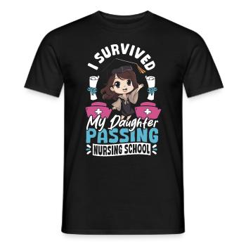 Healthcare Daughter Nursing School - Men's T-Shirt - black - Front - AI Model Male 178 light (178cm)