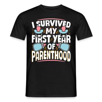 Education - surviving the first year of parenthood - Men's T-Shirt - black - Front - AI Model Male 178 light (178cm)