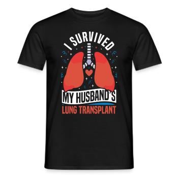 Survived my husband's lung transplant - Men's T-Shirt - black - Front - AI Model Male 178 light (178cm)