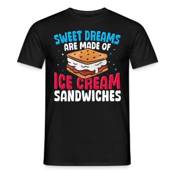 Sandwich à la crème glacée Cadeau Biscuits Dessert glacé - T-shirt homme - noir - Devant - AI Model Male 178 light (178cm)