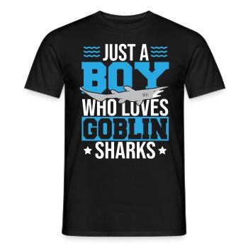 Juste un garçon qui aime les requins gobelins - T-shirt homme - noir - Devant - AI Model Male 178 light (178cm)