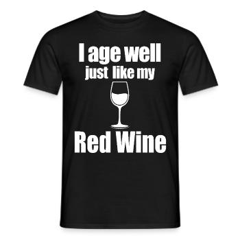 Wine Lover Foodie Quote - Men's T-Shirt - black - Front - AI Model Male 178 light (178cm)