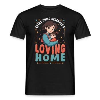 Placement temporaire dans la famille d’accueil Neue - T-shirt homme - noir - Devant - AI Model Male 178 light (178cm)