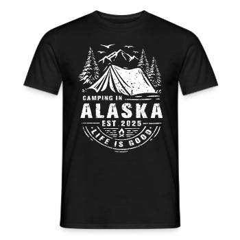 Camping in Alaska Camper Outdoor Tent Camping - Men's T-Shirt - black - Front - AI Model Male 178 light (178cm)