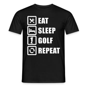 Eat Sleep Golf Repeat Golfspieler - Männer T-Shirt - Schwarz - Vorne - AI Model Male 178 light (178cm)