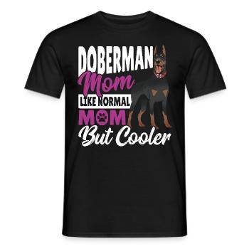 Doberman mom Like normal mom, but cooler - Men's T-Shirt - black - Front - AI Model Male 178 light (178cm)