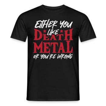 Heavy-Metal-Rockmusikband Death Metal - Männer T-Shirt - Schwarz - Vorne - AI Model Male 178 light (178cm)