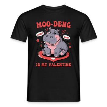 L’amour mignon drôle moo-deng est ma Saint-Valentin - T-shirt homme - noir - Devant - AI Model Male 178 light (178cm)
