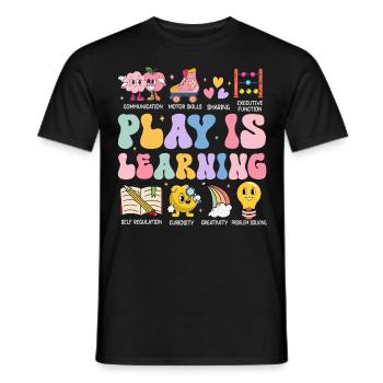 Le jeu, c’est apprendre Appréciation des enseignants de maternelle - T-shirt homme - noir - Devant - AI Model Male 178 light (178cm)