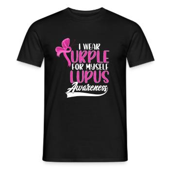 Je porte du violet pour moi-même Conscience du lupus - T-shirt homme - noir - Devant - AI Model Male 178 light (178cm)