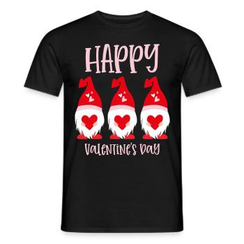 Gnome Bonne Saint-Valentin - T-shirt homme - noir - Devant - AI Model Male 178 light (178cm)