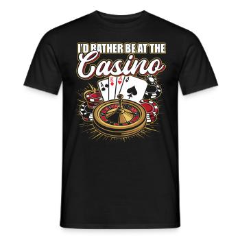 Gambling house casino night rather in the casino - Men's T-Shirt - black - Front - AI Model Male 178 light (178cm)