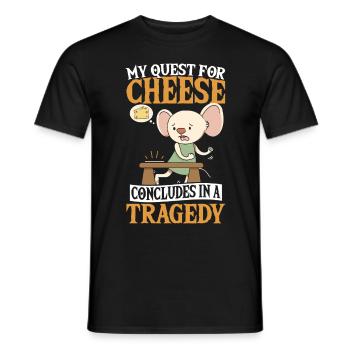 Brie Blue Cheese My Search for Cheese - Men's T-Shirt - black - Front - AI Model Male 178 light (178cm)