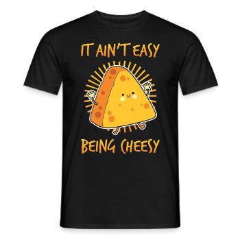 Cheese It's not easy to be cheesy. - Men's T-Shirt - black - Front - AI Model Male 178 light (178cm)