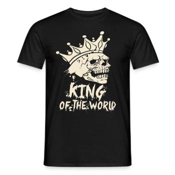 Skull and crossbones with crown King of the World - Men's T-Shirt - black - Front - AI Model Male 178 light (178cm)