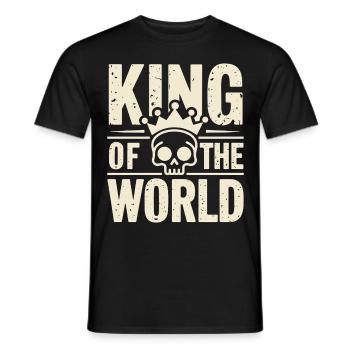 Skull and crossbones with crown King of the World - Men's T-Shirt - black - Front - AI Model Male 178 light (178cm)