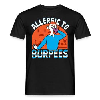 Burpees training, squat, cardio training - Men's T-Shirt - black - Front - AI Model Male 178 light (178cm)