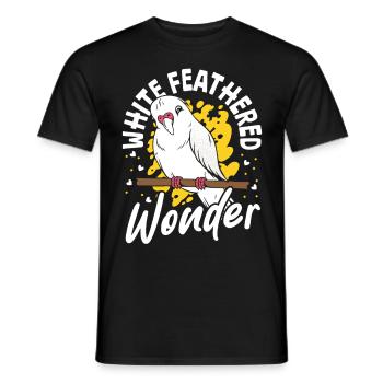 Grassittich Haussittich Albino Wellensittich - Männer T-Shirt - Schwarz - Vorne - AI Model Male 178 light (178cm)