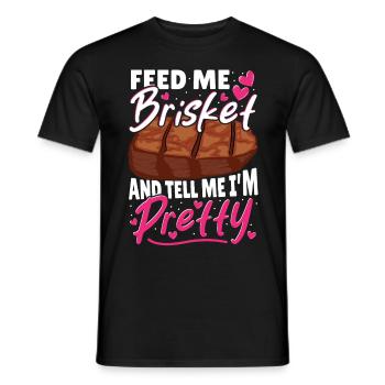 BBQ Beef Smoked Beef Brisket - Men's T-Shirt - black - Front - AI Model Male 178 light (178cm)